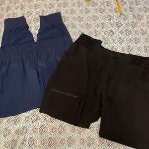 2 pairs of joggers blue and black